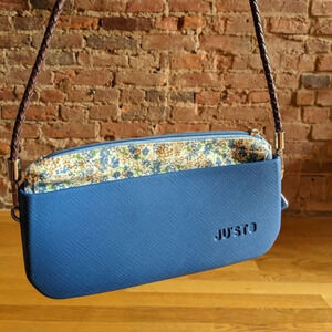 JU'STO Small Blue &‎ Floral Crossbody Purse